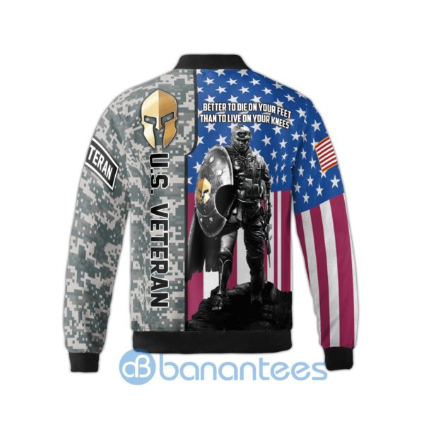 Spartan Soldier US Veteran Best Gift For Men Fleece Bomber Product Photo