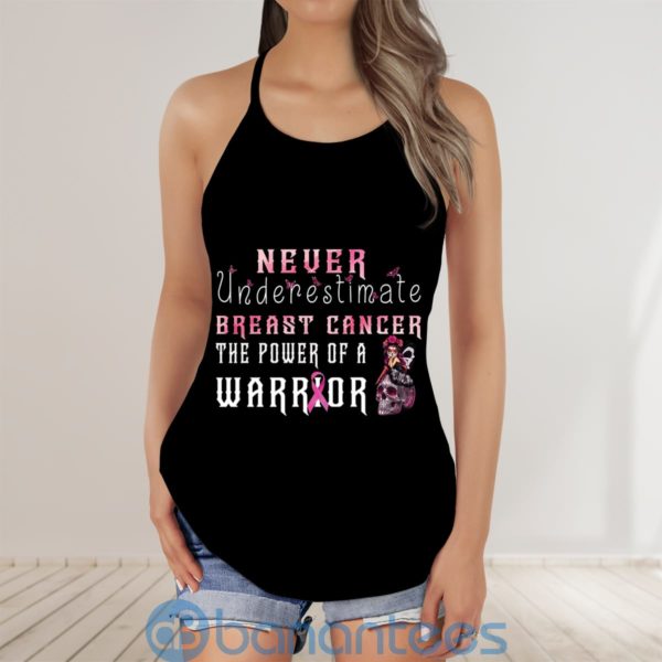 Sugar Skull Girl Never Underestimate Breast Cancer Criss Cross Tank Top Product Photo