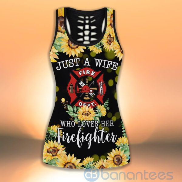Sunflower Firefighter Wife Tank Top Legging Set Outfit Product Photo