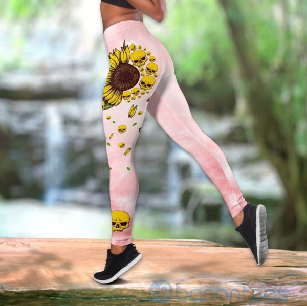 Sunflower Skull Tank Top Legging Set Outfit Product Photo