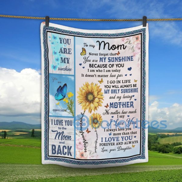 Sunflowers To My Mom You Are My Sunshiner Sherpa Blanket Product Photo