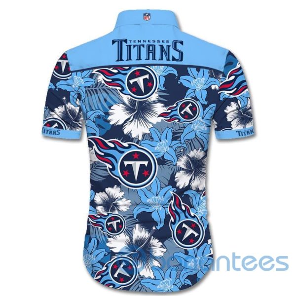 Tennessee Titans Tropical Flowers Short Sleeves Hawaiian Shirt Product Photo