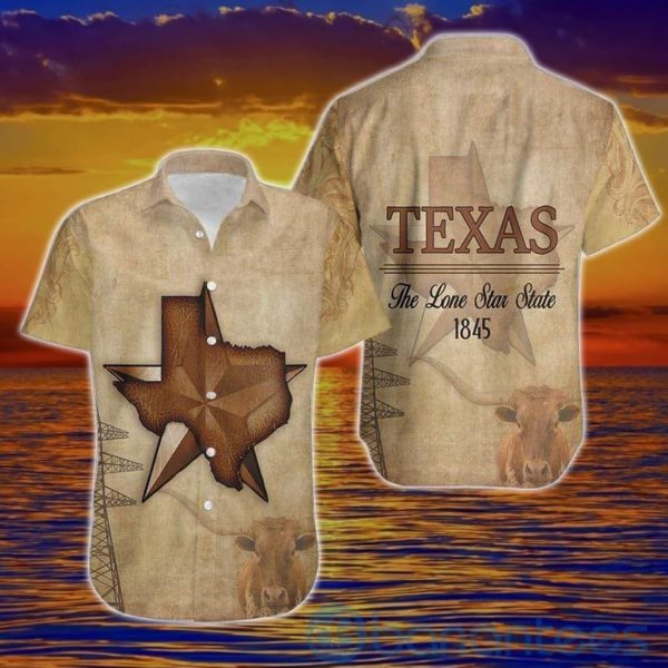 Texas The Lone Star State Tropical Hawaiian Shirt Product Photo