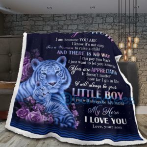 Tiger To My Mom My Hero Sherpa Blanket Product Photo
