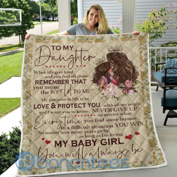 To My Daughter From Mom Blanket Quilt Product Photo