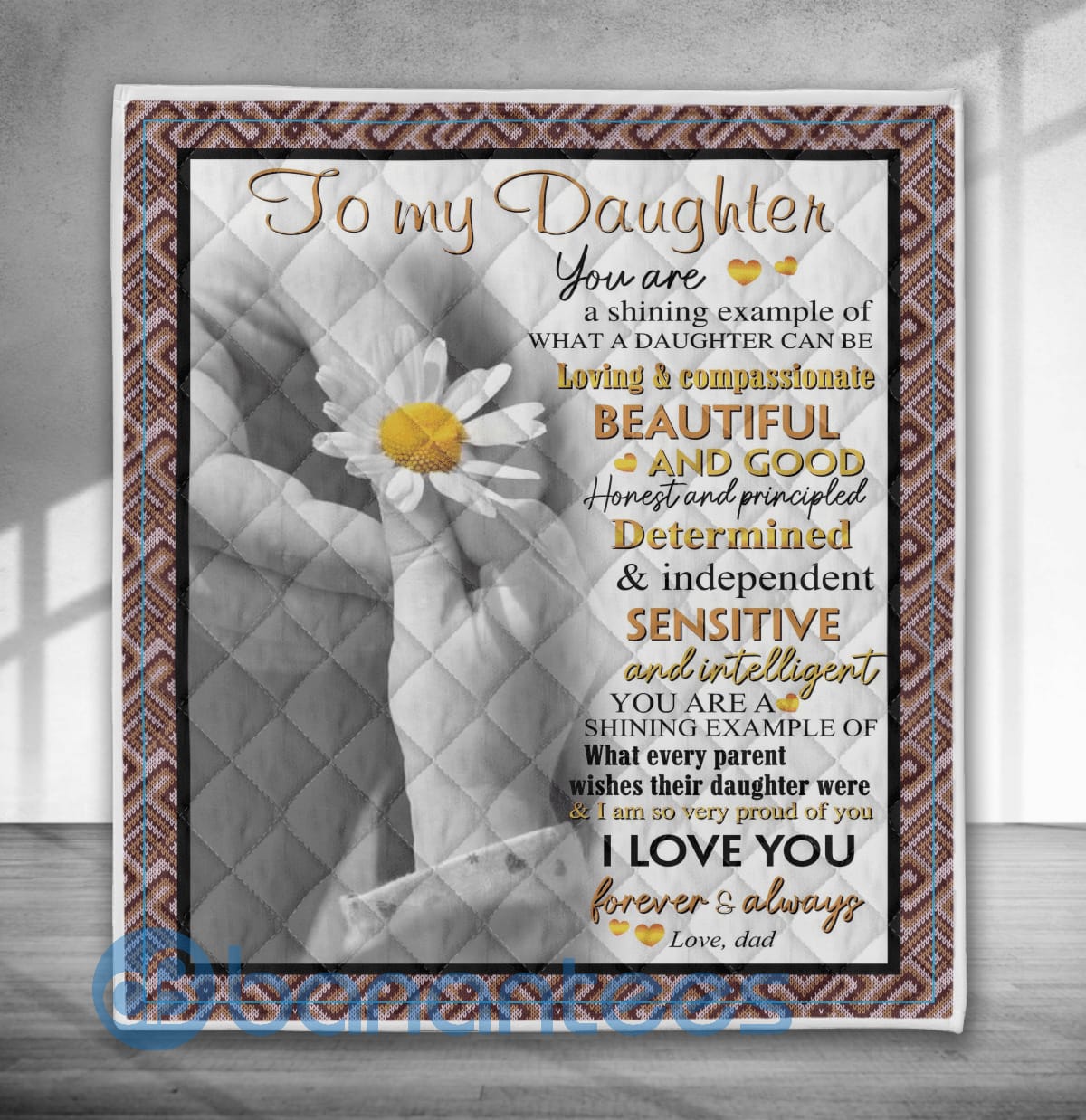 To My Daughter I Love You Forever And Always Love Dad Blanket Quilt