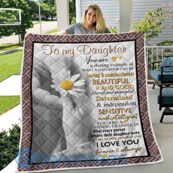 To My Daughter I Love You Forever And Always Love Dad Blanket Quilt Product Photo