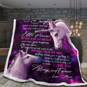 To My Daughter I Love You Forever And Always Unicorn Sherpa Blanket Product Photo