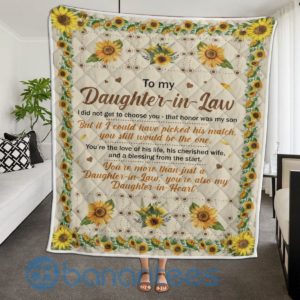To My Daughter In Law You Are Also My Daughter In Heart Sunflower Blanket Quilt Product Photo
