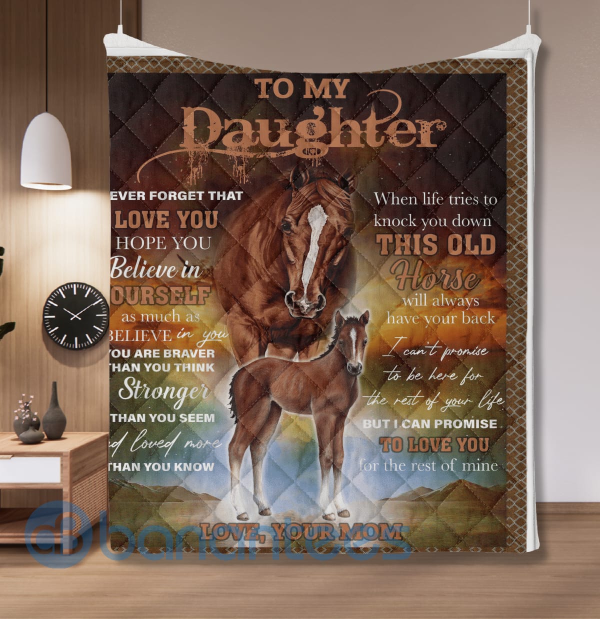 To My Daughter When Life Tries To Knock You Do Horse Quilt Blanket Quilt