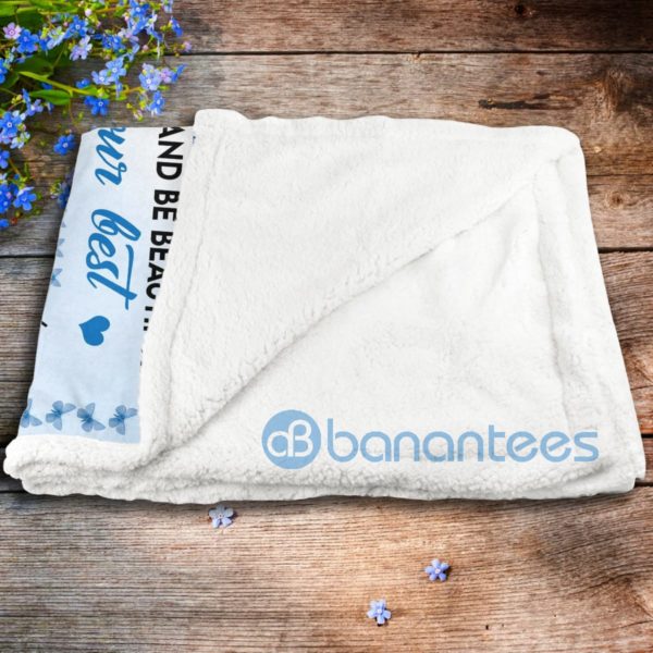To My Granddaughter I Love You Butterfly Sherpa Blanket Product Photo