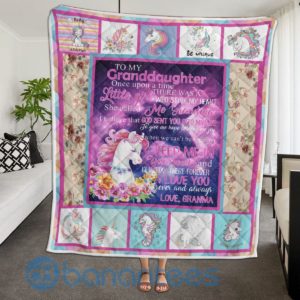 To My Granddaughter Unicorn Quilt Blanket Product Photo
