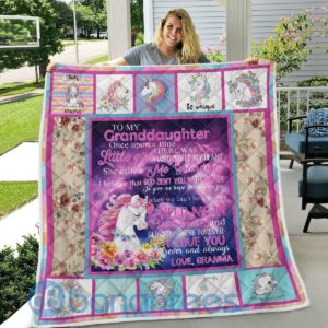 To My Granddaughter Unicorn Quilt Blanket Product Photo