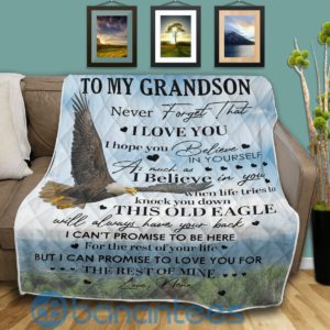 To My Grandson I Hope You Believe In Your Self Eagle Quilt Blanket Quilt Product Photo