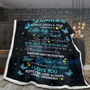 To My Grandson I Love You Sherpa Blanket Product Photo