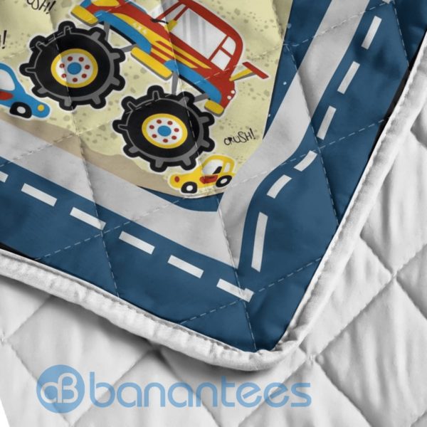 To My Grandson Monster Trucks Quilt Blanket Quilt Product Photo
