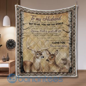 To My Husband I Love You Deer Hunting Quilt Blanket Quilt Product Photo