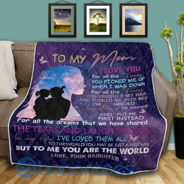 To My Mom From Daughter I Love You Blanket Quilt Product Photo