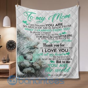 To My Mom I Love You Wolf Blanket Quilt Product Photo