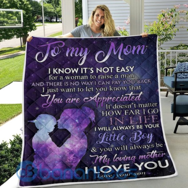 To My Mom I Will Always Be Your Little Boy Blanket Quilt Product Photo