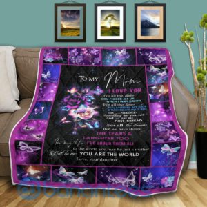 To My Mom You Are The World Quilt Blanket Product Photo