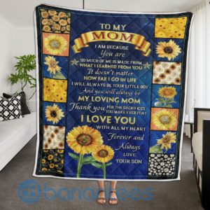To My Mom Your Are My Sunshine Sunflower Design Quilt Blanket Product Photo