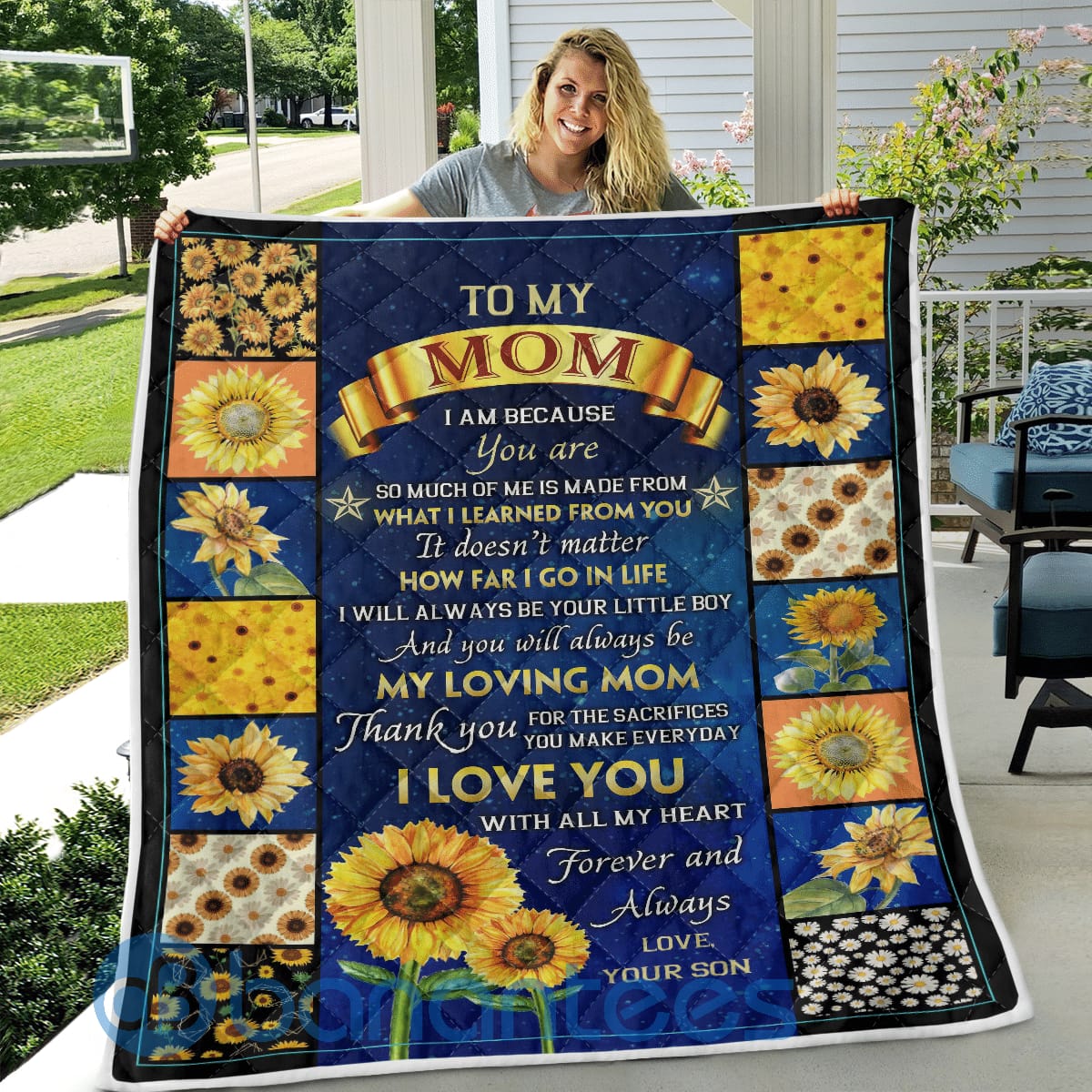 To My Mom Your Are My Sunshine Sunflower Blanket
