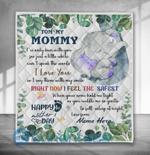 To My Mommy Elephant Quilt Blanket Product Photo