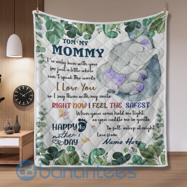 To My Mommy Elephant Quilt Blanket Product Photo