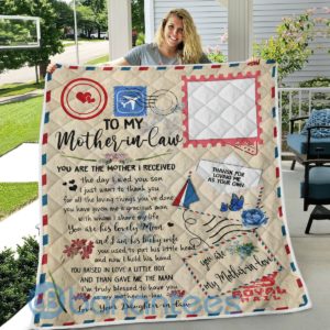 To My Mother In Law Airmail Letter Quilt Blanket Product Photo