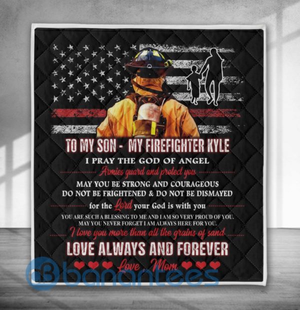 To My Son My Firefighter Special Design Quilt Blanket Product Photo