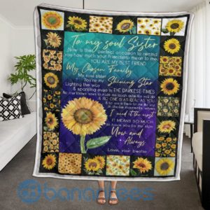 To My Soul Sister Sunflower Quilt Blanket Product Photo