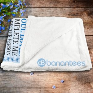 To My Wife I Love You Blue Butterfly Sherpa Blanket Product Photo