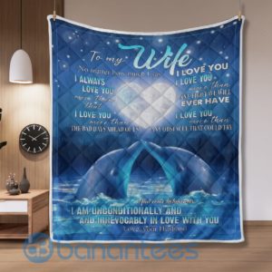 To My Wife I Love You Dolphin Quilt Blanket Product Photo