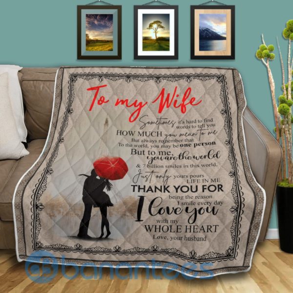 To My Wife Thank You For Special Design Quilt Blanket