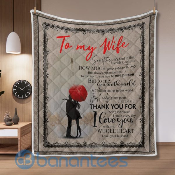To My Wife Thank You For Special Design Quilt Blanket Product Photo