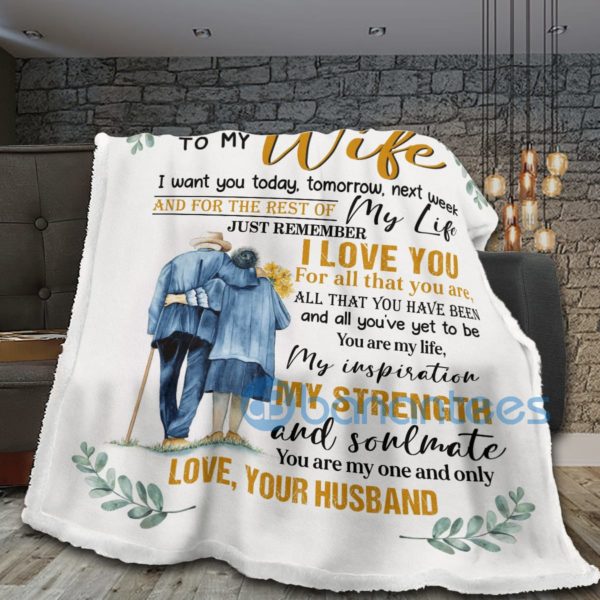 To My Wife You Are My One And Only Sherpa Blanket Product Photo