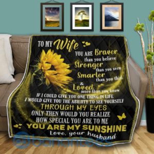 To My Wife You Are My Sunshine Quilt Blanket Product Photo