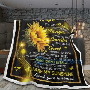 To My Wife You Are My Sunshine Sherpa Blanket Product Photo
