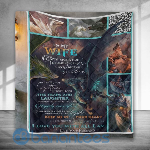 Top My Wife I Love You With All I Am Dragon Special Design Quilt Blanket Product Photo
