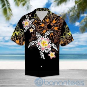 Turtle Floral Tropical Hawaiian Shirt Product Photo