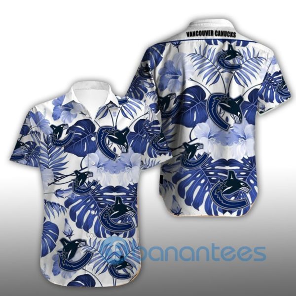 Vancouver Canucks Big Floral Short Sleeves Hawaiian Shirt Product Photo