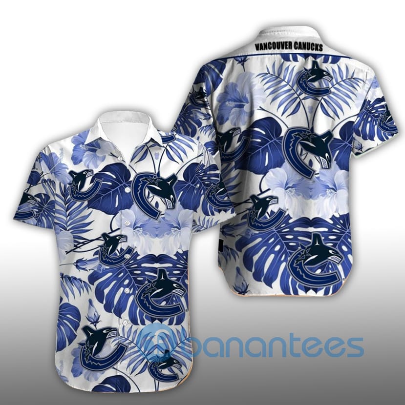 Vancouver Canucks Big Floral Short Sleeves Hawaiian Shirt
