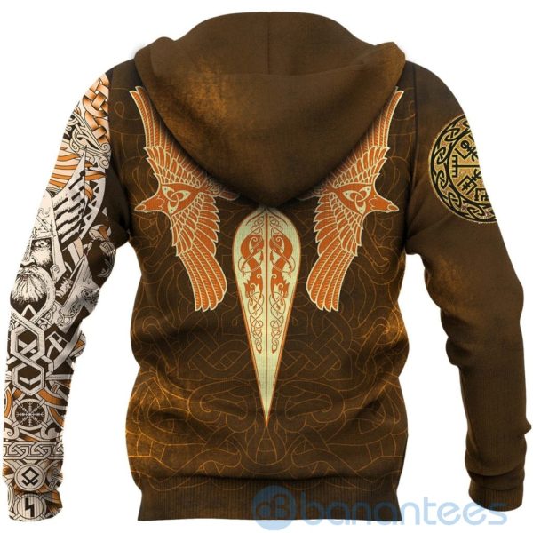 Viking Gold Spear Of The God Odin Gungnir And Two Gold Ravens All Over Printed 3D Hoodie Product Photo