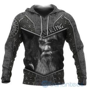 Viking Odin Armor Silver All Over Printed 3D Hoodie Product Photo