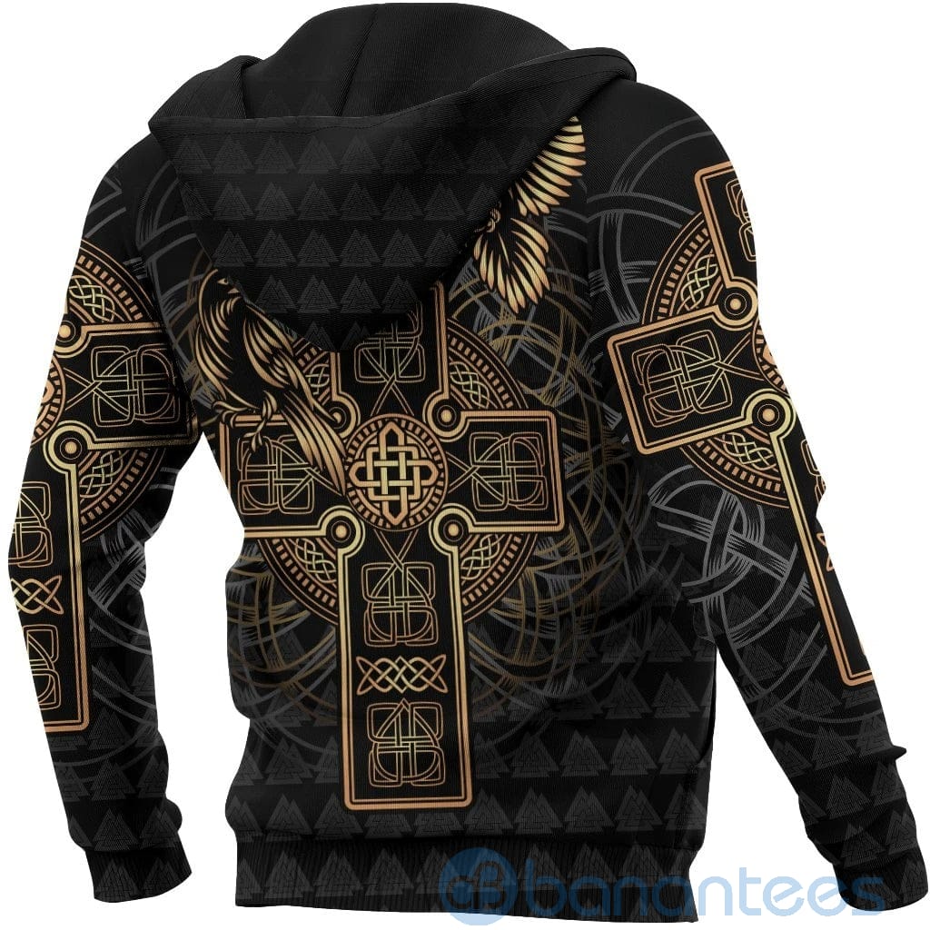 Viking Odin's Celtic Raven Tattoo All Over Printed 3D Hoodie