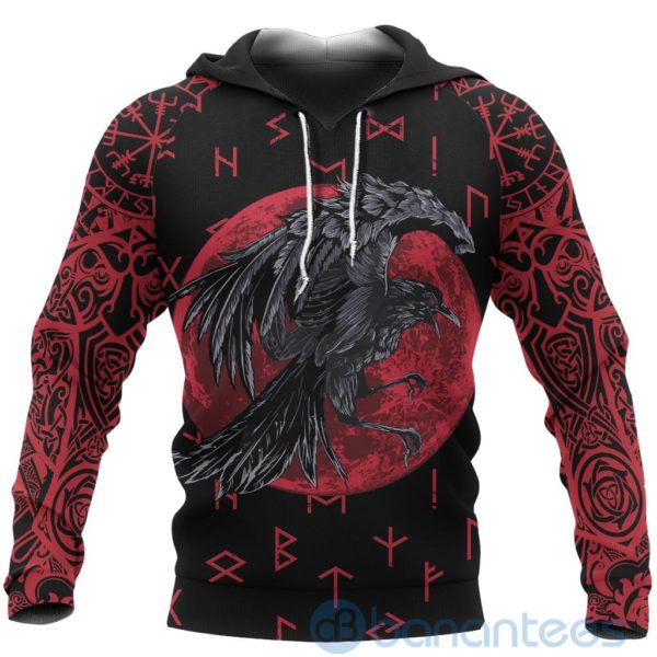 Viking Raven Of Odin with Blood Moon All Over Printed 3D Hoodie Product Photo
