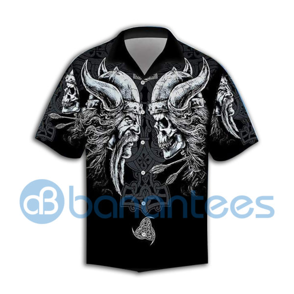 Viking Ravens Dark Blue Hawaiian Shirt Summer Hawaiian Product Photo