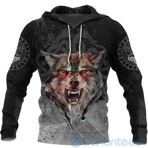 Viking Red Eyes Fenrir Norse Wolf All Over Printed 3D Hoodie Product Photo