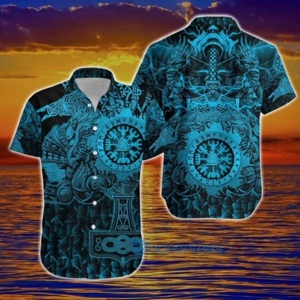 Viking Shirts Nordic Viking Valkyrie Viking Hawaiian Shirt Summer Hawaiian Product Photo